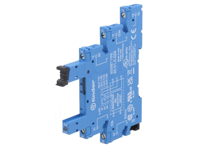 Socket; PIN: 5; 6A; 250VAC; op DIN-rail; schroefklemmen; -40÷70°C Socket; PIN: 5; 6A; 250VAC; op DIN-rail; schroefklemmen; -40÷70°C